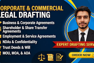 professionally draft legal agreements like nda and mou