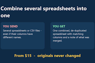 merge your excel or CSV files into one clean spreadsheet