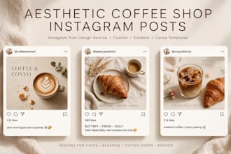 design 3 aesthetic instagram posts for your local business