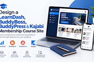 design learndash, buddyboss, buddypress, kajabi paid membership course website