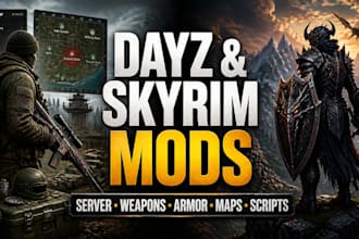 install nexus, dark souls and skyrim mods, setup dayz server and create game mod