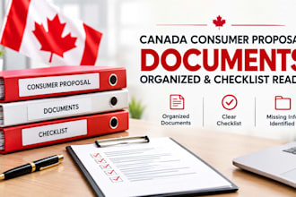 organize your canada consumer proposal documents and preparation checklist