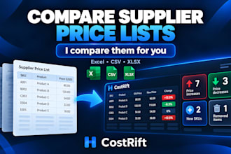 compare supplier price lists and identify price changes