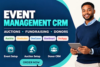setup event management auction crm auctria givebutter onecause givesmart dojiggy