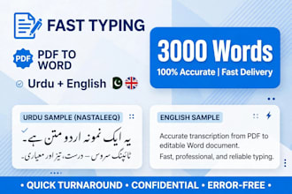 do fast typing PDF to word 3000 words