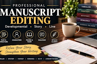 professionally edit your manuscript with line and story editing
