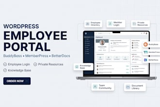 build wordpress employee portal with buddyboss, memberpress and betterdocs tools
