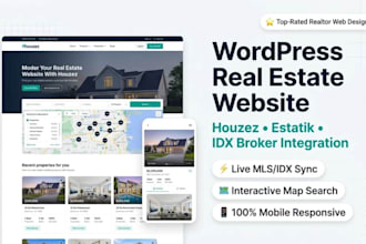 build wordpress real estate sites with houzez estatik, idx broker and map search