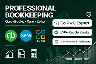 do bookkeeping in quickbooks online, bank reconciliation and cleanup