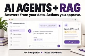 build ai agents, rag, llm evaluation, API integration and workflow automation