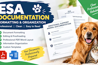 organize esa support documentation emotional letter professionally