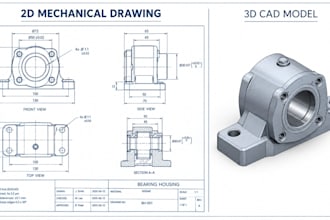 design 2d mechanical drawings and 3d model electrical drawings expert