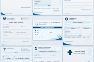 design professional medical prescription and clinic forms