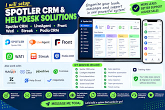 spotler crm, liveagent, front, wati, streak, podio crm