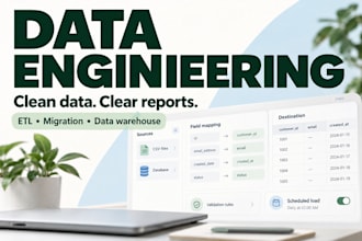 do data engineering, etl pipelines, database migration and data warehousing