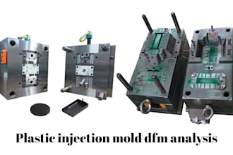 design plastic injection mold with dfm analysis for manufacturing and tooling