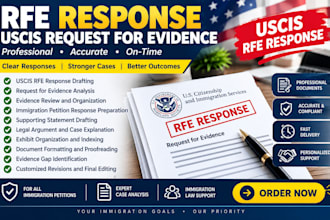 prepare an rfe response with clear structure and supporting documentation