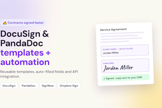 create docusign, pandadoc templates and api integration for your crm or website