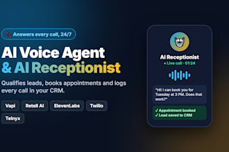 build ai voice agent and ai receptionist with vapi, retell ai