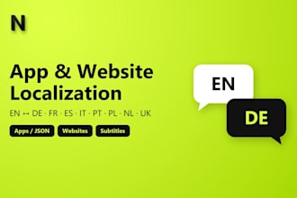 translate your app, website or subtitles into german, french, spanish
