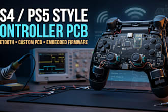 design ps4 ps5 style controller pcb with bluetooth and embedded firmware