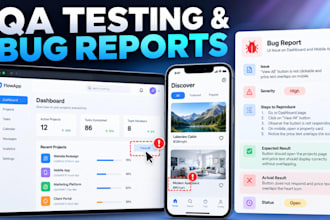 do qa testing, usability testing, bug reports and app review