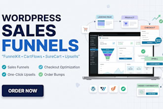 build wordpress sales funnel with funnelkit, cartflows, surecart and upsells
