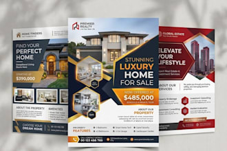 design premium real estate property flyers, brochures and listing flyers