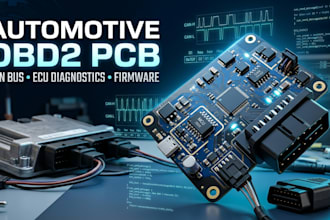 design automotive obd2 pcb, can bus, ecu diagnostics and embedded firmware