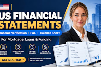prepare US CPA letter, income verification and financial statements