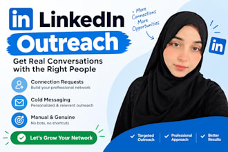 do manual linkedin outreach, connections request, cold messaging for marketing