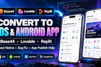 fix convert base44 lovable to ios replit base44 android app ios react native app