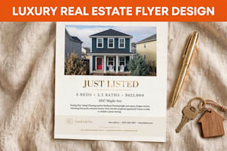 design luxury just listed just sold real estate flyer