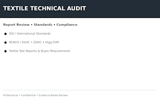 provide textile quality, compliance and technical consulting