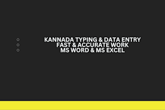do fast kannada typing and data entry work accurately