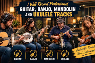 record professional guitar, banjo, mandolin, and ukulele tracks