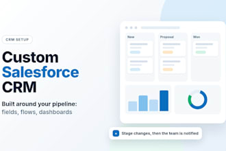 set up a custom salesforce CRM with flows, reports and dashboards