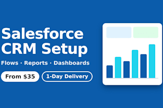 set up a custom salesforce CRM with flows, reports and dashboards