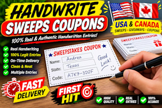 provide you customize handwrite sweeps coupons codes