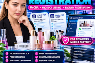 help with fda cosmetic registration compliance and mocra product listing
