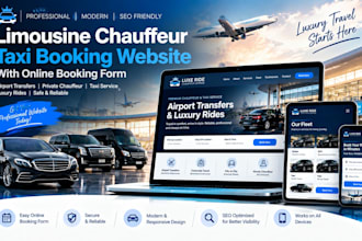 build limousine chauffeur taxi airport booking website with booking form