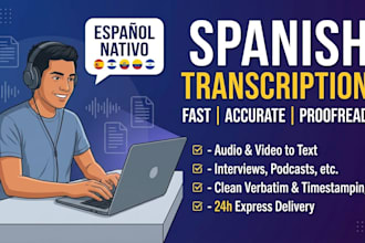 do fast spanish transcription with high accuracy in 24 hours