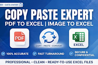do copy paste, PDF to excel and image to excel