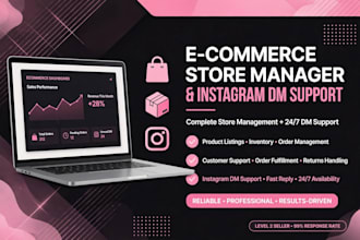 be your ecommerce store manager and instagram dm customer support virtual