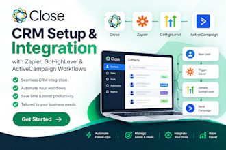 integrate close CRM with zapier, gohighlevel, and activecampaign workflows
