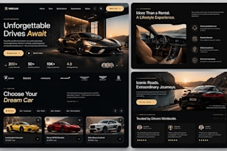 design car rental website travel website and booking website
