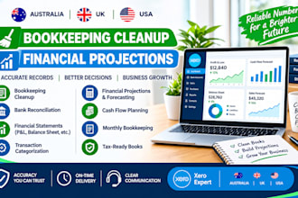 cleanup australia UK USA bookkeeping and build accurate financial projections