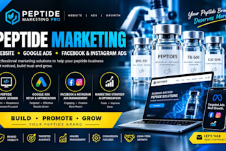 setup peptide marketing peptide website google ads and facebook ads for peptide
