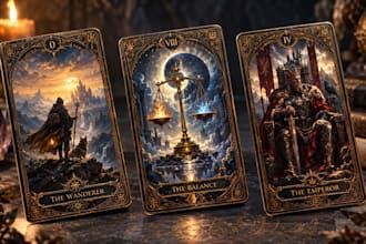 design custom tarot cards, tarot card design, tarot deck, card illustration