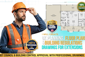 create UK planning, floor plans and building regulations drawings for extensions